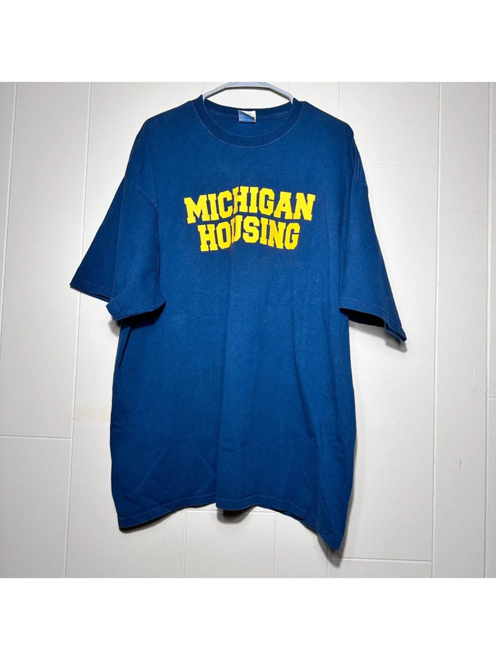 Michigan Wolverines Housing Expect Respect T Shirt Mens 3XL Gildan Navy (C26)